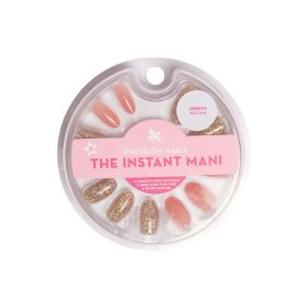 Olive & June Press-on Artificial Nails, Oval Medium, Glitter Party, Pink, 42 Ct