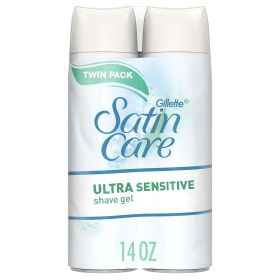 Gillette Satin Care Ultra Sensitive Women's Shave Gel, Fragrance Free, 14 oz