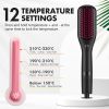 Hair Straightener Brush with Ionic Generator by MiroPure, 30s Fast MCH Ceramic Even Heating, 11 Temperature Control, Professional Straightener Comb fo