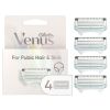 Gillette Venus for Pubic Hair and Skin, Women's Razor Blades, 4 Refills, White