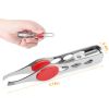 LED Eyebrow Tweezer Stainless Steel Make Up Tweezer w/ LED Light Rubber Finger Pads