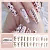 Gorgeous Leopard Press On Nails Fake Nails Acrylic Ballet Nails Rhinestone Design Adhesive Nails For Women And Girls 24 Pcs