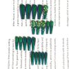 24 pcs Sparkling Green Coffin Ballerina Press On Nails with Rhinestones - Perfect for Women and Girls - Long-Lasting and Easy to Apply