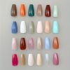 576 Pcs,French Medium Solid Color Ballerina Press On Nails,Full Cover Coffin Fake Nails,Glossy False Nails For Women And Girls,24 Colors