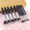 Mini Travel Makeup Brush Set-10pcs Soft Nylon Bristle Blush Loose Powder Eyeshadow Black Silver Makeup Brush Set