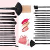 A set of 32 black makeup brushes; suitable for full makeup; blush; concealer; gloss and lip brush; girly beauty tool (without bag)