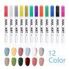 12-color Set Nail Polish Pen Manicure Pen Manicure Tool Painting Pull Line Tracing Nail point Flower DIY Nail Painting Plower Pen