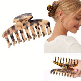 2pcs Non-Slip Banana Clip with Graphic Print - Minimalist Hair Styling Accessory for Vintage Headwear (Color: Light Leopard)