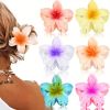 Middle Flower Hair Claw Clips For Women Girls Kids, 6 PCS Tiny Hair Claw Clips For Thin/Medium Thick Hair, 2.2 Inch Hair Jaw Clips/Hair Clamps Nonslip