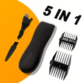 Professional Groin&Body Manscape Trimmer For Men, Electric Ball Shaver Replaceable Ceramic Blade Groomer, Pubic Grooming Clipper Male Razor Fully Wate (Model: GMZD106-G, Color: Black)