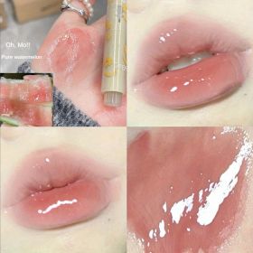 6-color Lustrous Lip Gloss with Dewy Finish - Transparent, Plumping, Moisturizing, Anti-Dryness - Enhance Your Lips' Natural Beauty (Color: 02# Lychee Figs)