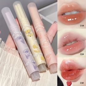 6-color Lustrous Lip Gloss with Dewy Finish - Transparent, Plumping, Moisturizing, Anti-Dryness - Enhance Your Lips' Natural Beauty (Color: 01+02+03 Color Number)