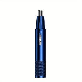 Professional Electric Nose and Ear Hair Trimmer for Men and Women - Painless, Waterproof, Stainless Steel Head - Wet and Dry Use (Model: 916, Color: Blue)