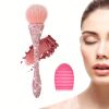 Crystal Mineral Powder Brush Nail Dust Brush Kabuki Makeup Brush Soft Fluffy Face Contouring Brush Blush Brush For Large Coverage Loose Powder Bronzer