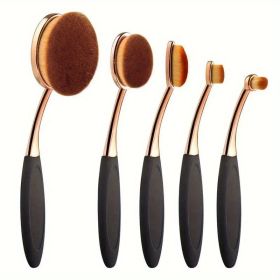 5 pcs Fast Flawless Application Oval Foundation Brush - Perfect for Liquid Cream and Powder Foundation (Model: Style A)