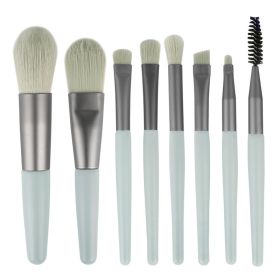 8pcs/set Professional Multi-Functional Makeup Brushes Makeup Kit, Foundation Brush, Powder Concealers Eye Shadows Blush Make Up Brushes (Color: Green)