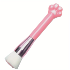 Cat Paw Foundation Makeup Brush - Professional Cosmetic Brush Of Foundation Brushes, Powder Brush Blush Brush, Concealer Brush, Contour Brush, Powder (Color: Pink Handle White Hair)