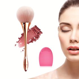 Crystal Mineral Powder Brush Nail Dust Brush Kabuki Makeup Brush Soft Fluffy Face Contouring Brush Blush Brush For Large Coverage Loose Powder Bronzer (Color: Golden Little Demon Loose Powder Blush Brush + Scrub)