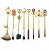 8pcs Anime Makeup Brushes Set, Anime Metal Magic Wand Handle Makeup Brushes Professional, Eye/Face/Lip Makeup Brushes Tool Sets & Kits Cosplay