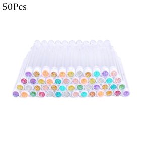 Reusable Eyebrow Brush Tube Disposable Eyelash Brush Eyebrow Brush Replaceable Dust-proof Sparkling Broken Diamond Makeup Brush (Color: 50pcs)