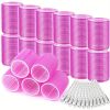 24pcs Jumbo Hair Curlers with Self-Grip Clips for Long, Medium, Short, Thick, and Thin Hair - Perfect for Bangs, Volume, and DIY Hair Dressing