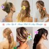 Middle Flower Hair Claw Clips For Women Girls Kids, 6 PCS Tiny Hair Claw Clips For Thin/Medium Thick Hair, 2.2 Inch Hair Jaw Clips/Hair Clamps Nonslip