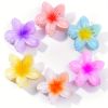 Middle Flower Hair Claw Clips For Women Girls Kids, 6 PCS Tiny Hair Claw Clips For Thin/Medium Thick Hair, 2.2 Inch Hair Jaw Clips/Hair Clamps Nonslip