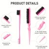 12 pieces Salon-Grade Nylon Teasing Brush Set with Double-Sided Design and Duckbill Clips for Smooth and Controlled Hair Styling