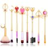 8pcs Anime Makeup Brushes Set, Anime Metal Magic Wand Handle Makeup Brushes Professional, Eye/Face/Lip Makeup Brushes Tool Sets & Kits Cosplay