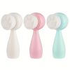 Double-Sided Silicone Face Brush with Soft Bristles for Exfoliating and Massaging Skin Care - Cute Cat Paw Design for Facial Cleansing and Makeup Remo