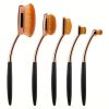 5 pcs Fast Flawless Application Oval Foundation Brush - Perfect for Liquid Cream and Powder Foundation