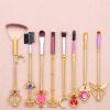 8pcs Anime Makeup Brushes Set, Anime Metal Magic Wand Handle Makeup Brushes Professional, Eye/Face/Lip Makeup Brushes Tool Sets & Kits Cosplay